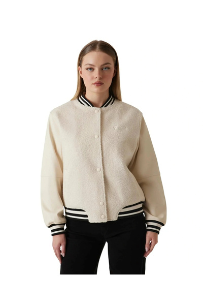 Guess Danielle Kadın Bej Bomber Ceket W5BL27W2392-G9L9