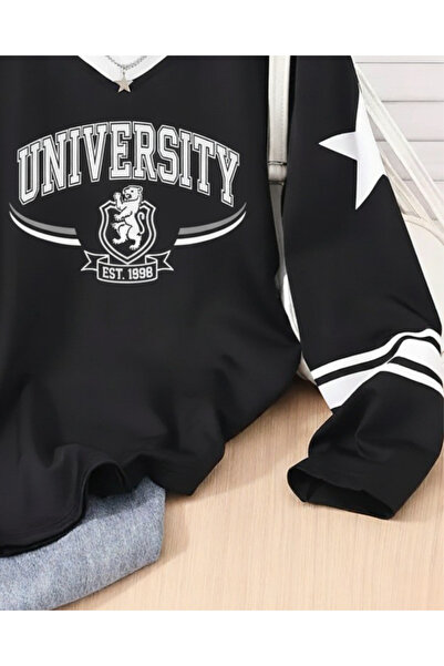 Touz Moda Touz Design Унисекс суитшърт с V-образно деколте