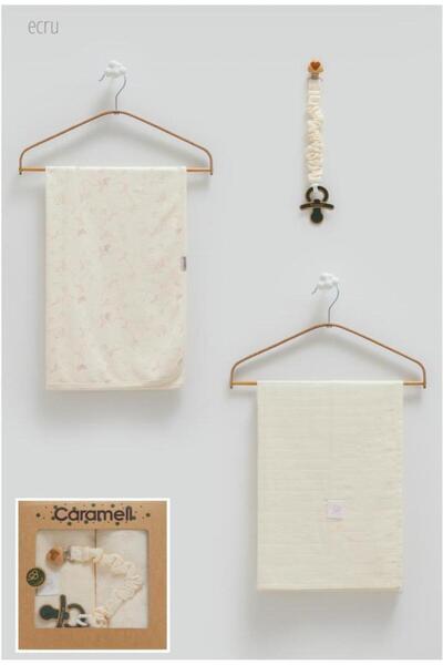 ByBest Beauty طقم بطانية من قماش الموسلين والقطن الممشط من كاراميل مكون من 3 قطع