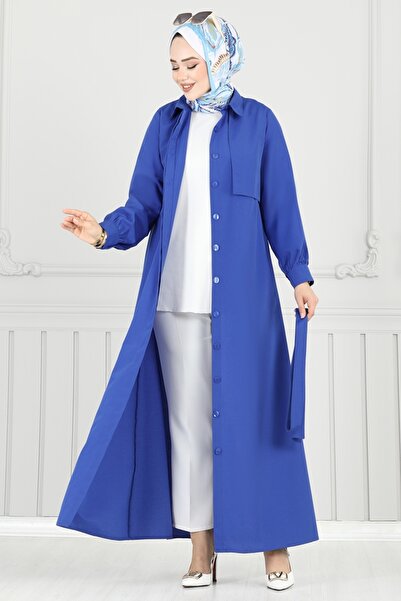 ModaMerve Bolero Detay Elbise Ferace 019MR1078-MS Saks