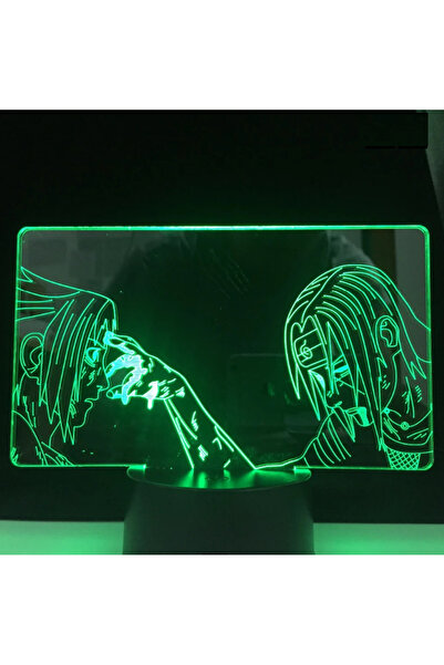 No branded 3D RGB Lamp, Sasuke and Itachi, Forehead Touch, 16 Adjustable Colors, Remote Control, 20x15 cm
