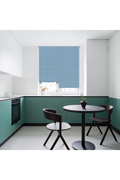 MaffStuff Fan-Type Self-Adhesive Blinds 60 x 150 cm, Blue Color – No Drilling, Quick Installation for Window