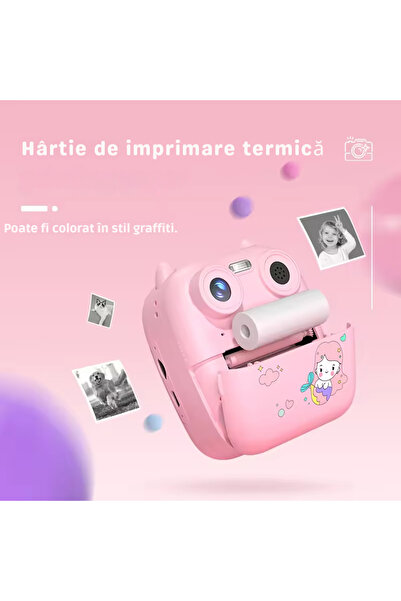 OEM Aparat foto instant pentru copii – imprimare instantanee + funcții foto/video – ideal pentru cadou