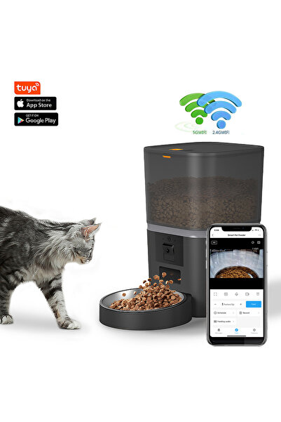 Tikpaws Hranitor automat pentru caini si pisici, Wifi, Camera HD, Aplicatie t...