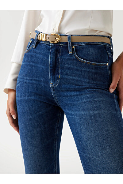 Guess Coated Kadın Mavi Kaşmir Karışımlı Skinny Fit Jean W5BA0LD4U5A-C4BU