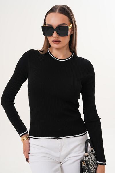 ŞİMAL سترة نسائية محبوكة برقبة دائرية 255097 -