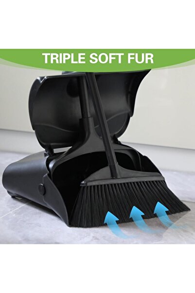 Generic ONMART Angled Broom and Dustpan Set, Broom with Dustpan Combo Set with Long Stainless Steel Adjustab