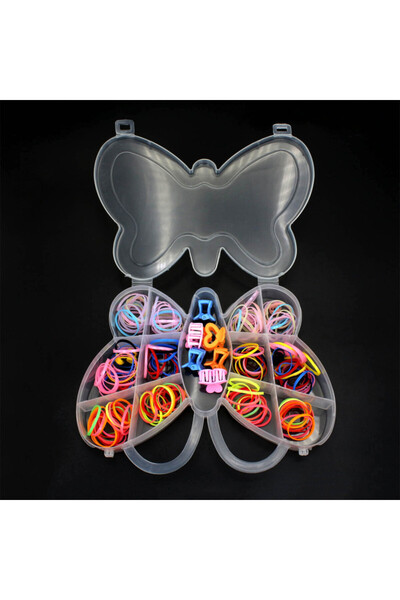 bidoluhobi Set de catarame din plastic cu cutie fluture