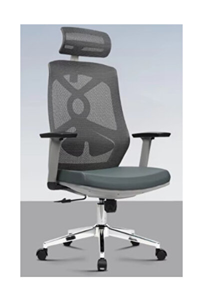 Traffic Chairs High back swivel mesh chair with headrest, gray