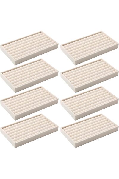 Hope 8 قطع من صواني المجوهرات المخملية الصغيرة ذات الأدراج القابلة للتكديس، م...