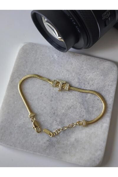 VOBEEYKU Altın Kaplama ‘T' Harf 14k Gold Renk Bileklik