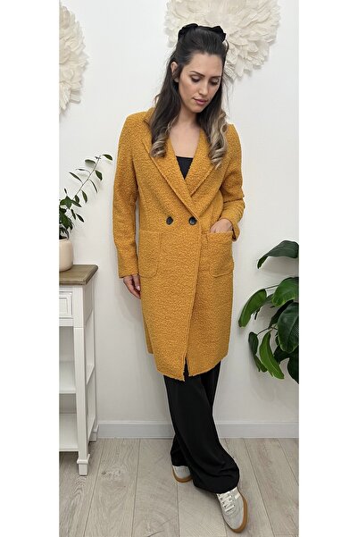 styleFlex Palton pufos din material imitatie lana