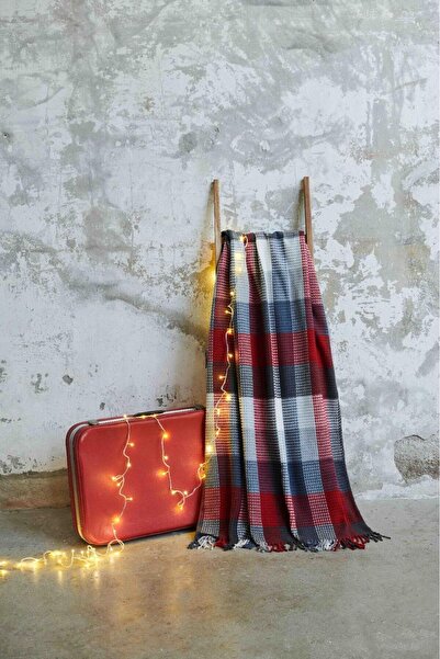 Bayev Red Gray Scottish Single Cotton Blanket 150 X 200