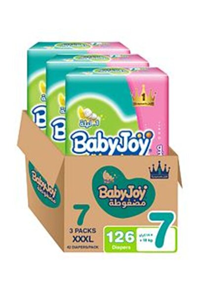 BabyJoy Double XL Size 7 Tape Style Diapers - Pack of 3 (126 Pieces)