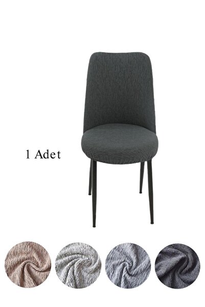 StarMall jakarli kumaş oval sandalye kılıfı,sandalye örtüsü çubuk desen 1 adet