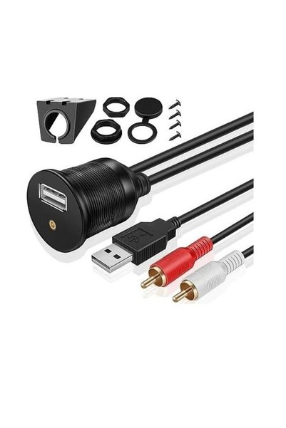 Temiz Pazar 4825 Usb 2Rca 3.5mm Aux كابل تمديد لوحة القيادة الداخلية للسيارة