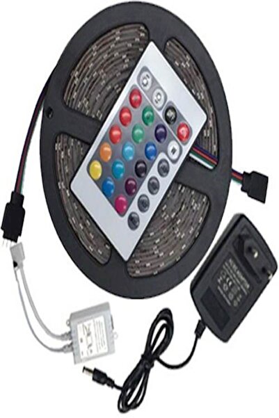 Generic 5M LED Strip Lights 3528 Water Resistant RGB With Remote Control And Power Adapter 5meter