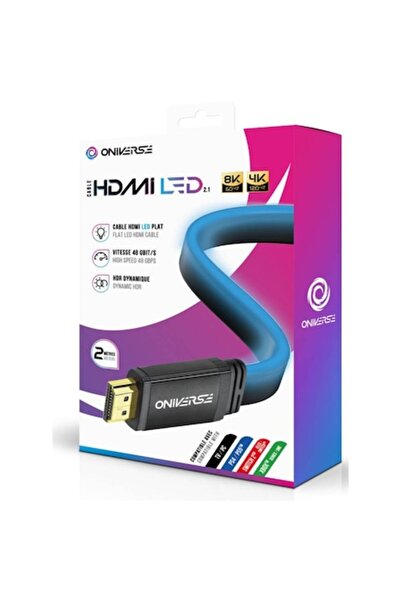 Oniverse Cablu HDMI 2.1 LED 8K, 2m, Albastru
