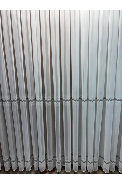 GÜRLEK TEKSTİL Brilliant Tulle Curtain Two Rows of Patterned Pambu Floor Soft Floor Frequent Pleats New Season