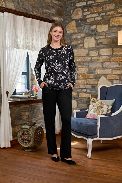 Aqua 26231 طقم بيجامة طويل الأكمام بنمط