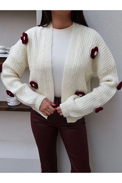 ESRAHELVACI Daisy Embroidered Knitted Cardigan