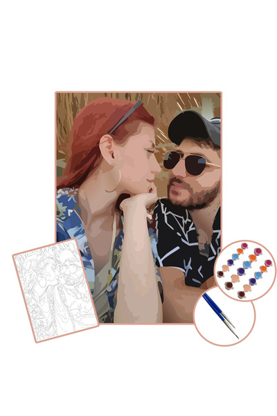 Tuval Kişiye Özel (Tuval) 25x35cm Sayılarla Boyama Seti - Şaseli