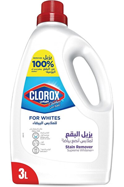 Clorox Liquid Stain Remover for Whites, 3 L — Super Stain Removal, Powerful Bleach, Kills 99% of G