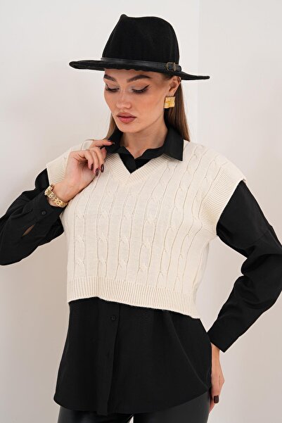 ŞİMAL Жіночий в'язаний светр з візерунком 255182 -