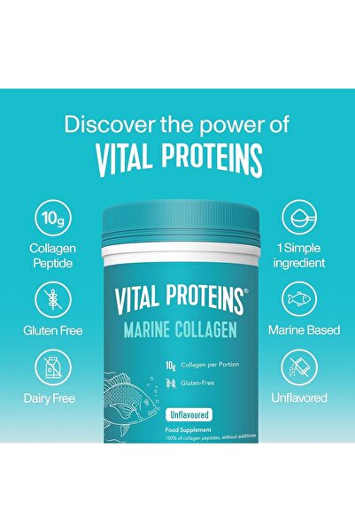 Vital Proteins Marine Collagen, 221 g, Unflavoured Fish-Based Food Supplement Powder