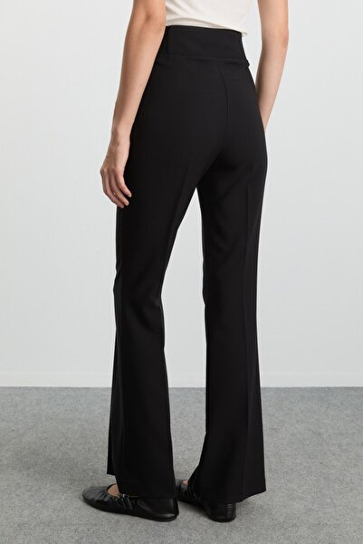 Selen Giyim Beli Lastikli İspanyol Paça Pantolon