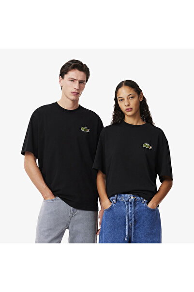 Lacoste Unisex Loose Fit Crew Neck Organic Cotton Black T-Shirt