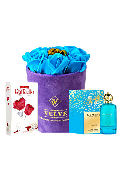 velve Pachet dama VLV, Aranjament cu trandafiri de sapun, parfum Riiffs Gemin...