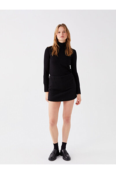 LC Waikiki Özmarka Yeni Sezon Beli Fermuarlı Kendinden Desenli Kadın Tüvit Şort Etek