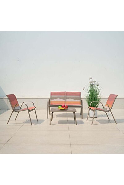 Danube Home Mabel 4-Seater Outdoor Sofa Set | Steel Frame Garden Furniture | ...