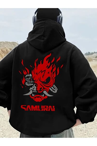 Toum Balaclava unisex cu glugă, oversize, cu imprimeu streetwear, cu 3 fire (...