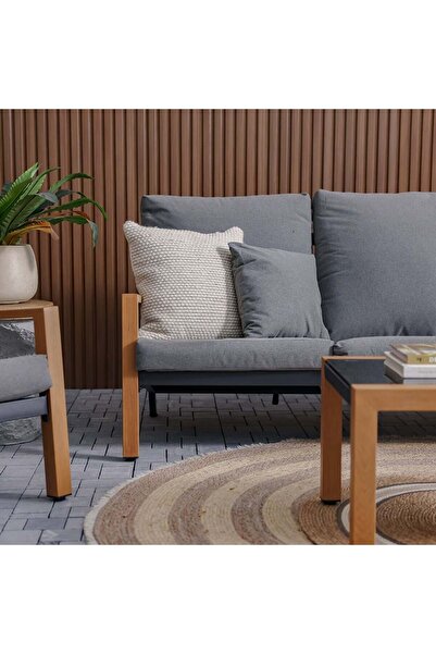 Danube Home 5-Seater Outdoor Sofa Set | Steel Frame Garden Furniture | Modern Patio Seating - Grey