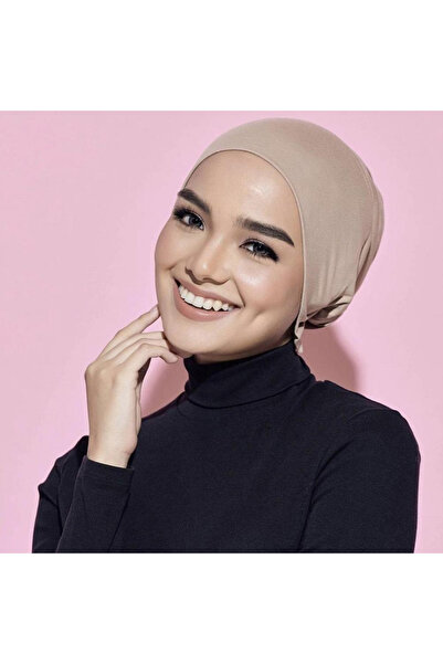 Perfectory Women's Turban Cap with Tie-Back Closure, Muslim Head Wrap Bonnet- Beige