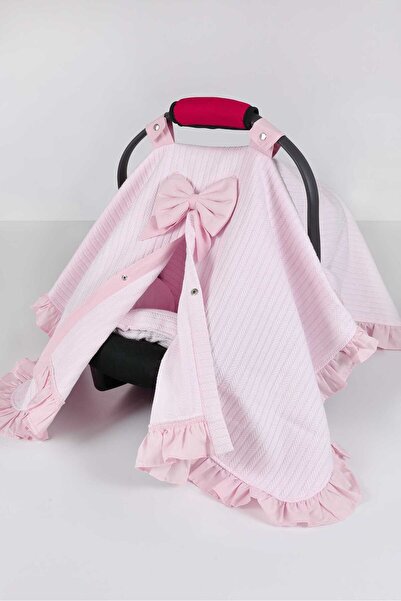 Umaybebek Puset Örtüsü, Puset Minderi, 2 Parça, Örgü pike, %100 pamuk kumaş, Seyahat arkadaşı - Bel Destekli