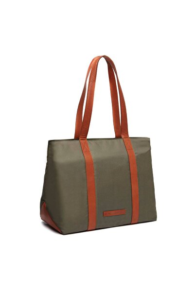 The Chesterfield Brand Large women's bag made of nylon and genuine leather, The Chesterfield Brand, Otta, Dark green