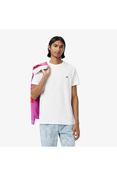 Lacoste Erkek Regular Fit Bisiklet Yaka Beyaz T-Shirt