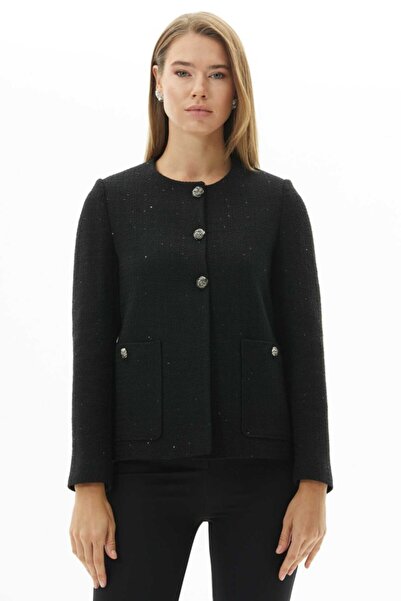 Selen Giyim Sıfır Yaka Üç Düğme Ceket