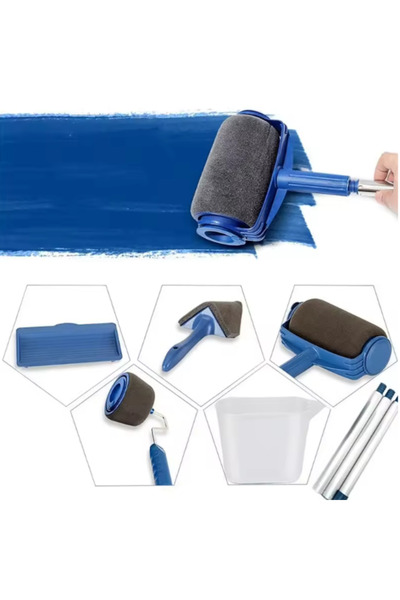 Herum Set unelte manuale pentru zugravit, maner telescopic, Albastru