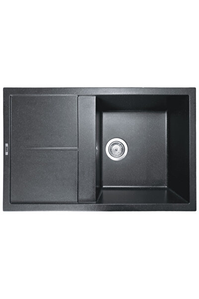 Wertcraft Chiuveta din compozit de granit pentru bucatarie negru metalic ELEFANT PREMIUM 7850 SELENA