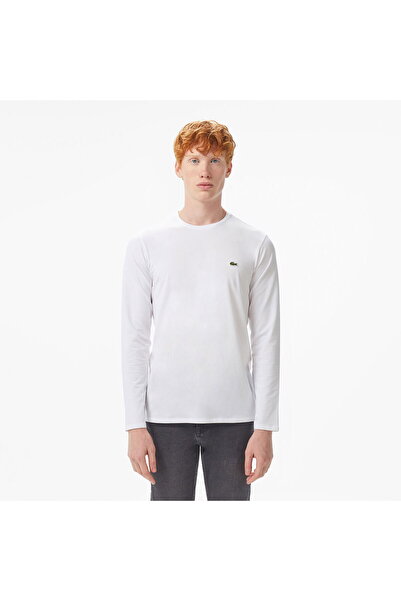 Lacoste Erkek Regular Fit Uzun Kollu Bisiklet Yaka Beyaz T-Shirt