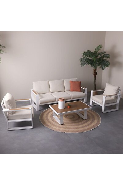 Danube Home طقم كنب كروما الخارجي بخمسة مقاعد | هيكل من الألومنيوم | أثاث فنا...