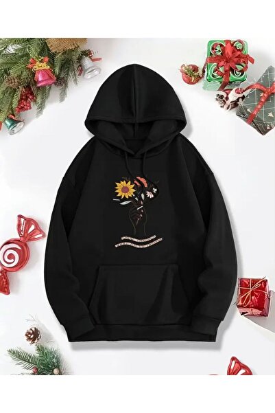 herkesemoda سترة رياضية بغطاء للرأس من Grow Through مع تفاصيل مطبوعة وبطانة م...