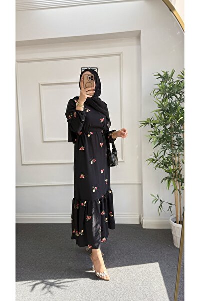 Nisa Nalbantoğlu فستان إسلامي مطرز مستورد من نوع أيروبين