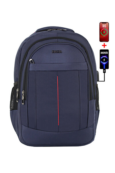Dada Lacivert Laptop Sırt Çantası 15,6 inç Usb Type-C Şarj Aparatı Su Geçirme...