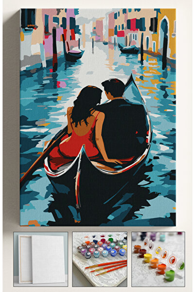 Sulepas Sayılarla Boyama Seti Numaralı Tuval Fırça Boya 40x50 Cm Sandal Sevgi...