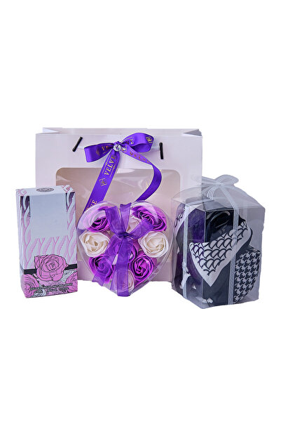 velve Set Arabian Love, cu parfum Washwashah 50ml, inima cu trandafiri de sap...